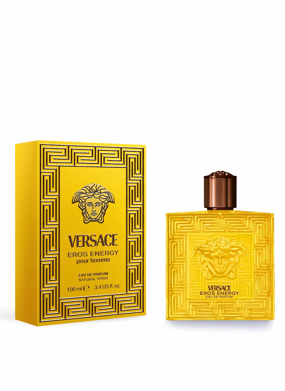 Authentic USA imported Versace Eros Energy luxury men perfume spray packaging display.