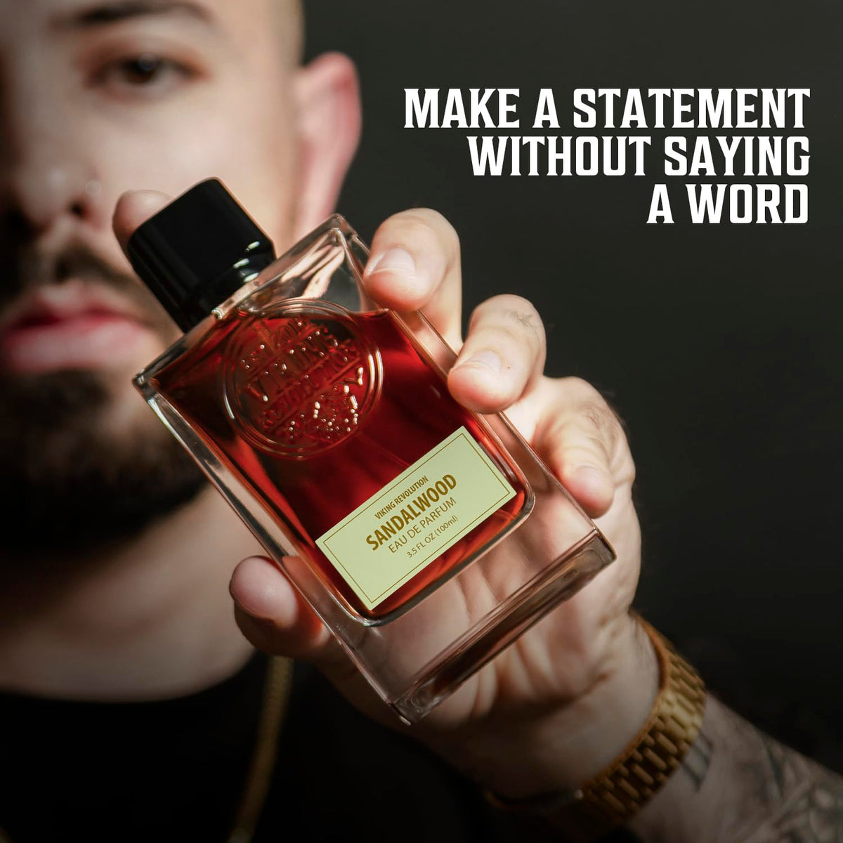 Viking Revolution long lasting men's cologne spray bottle showing authentic imported grooming product details