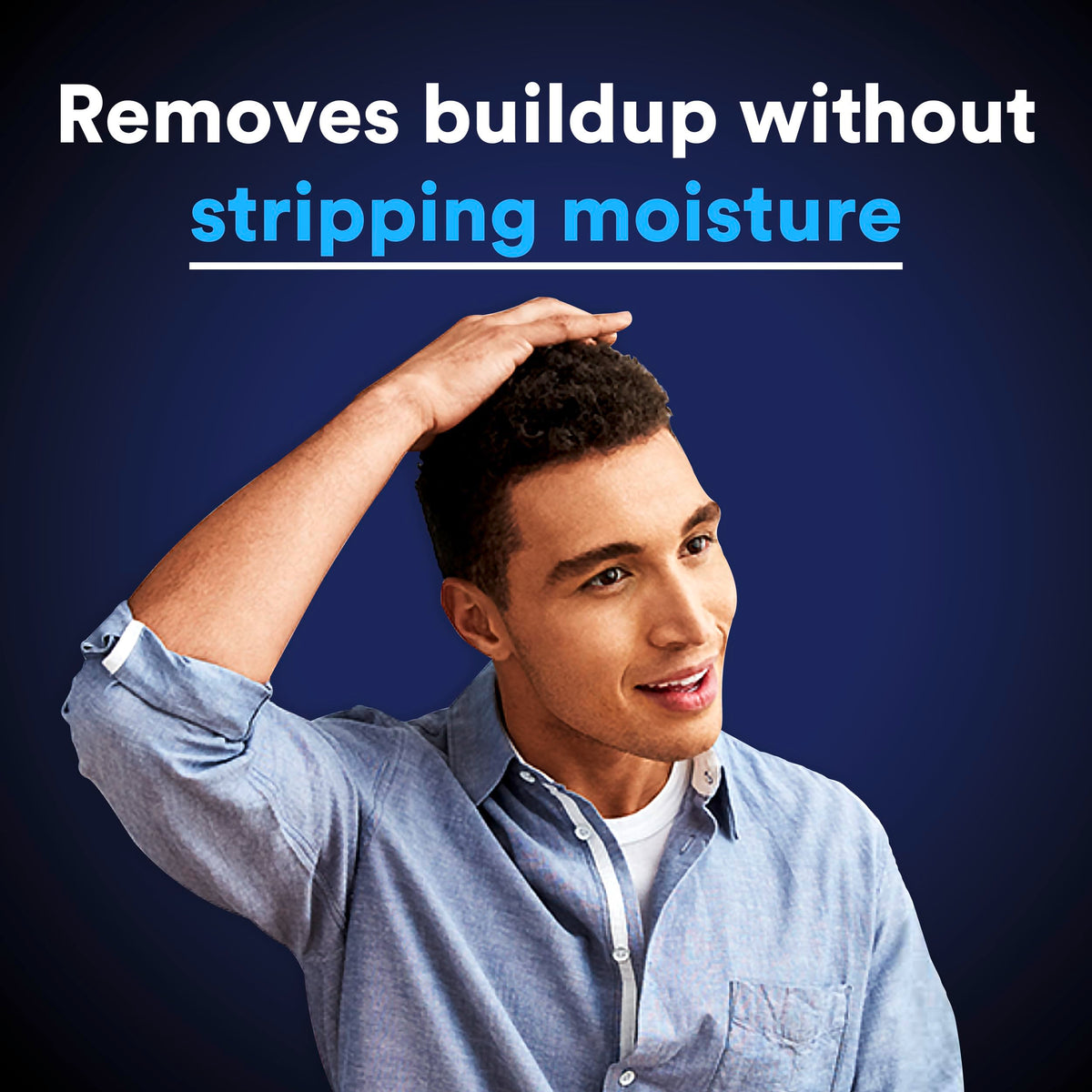 Side profile of Suave Men 2-in-1 ocean inspired hair care