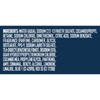 Back of Suave Men shampoo bottle with ingredient details