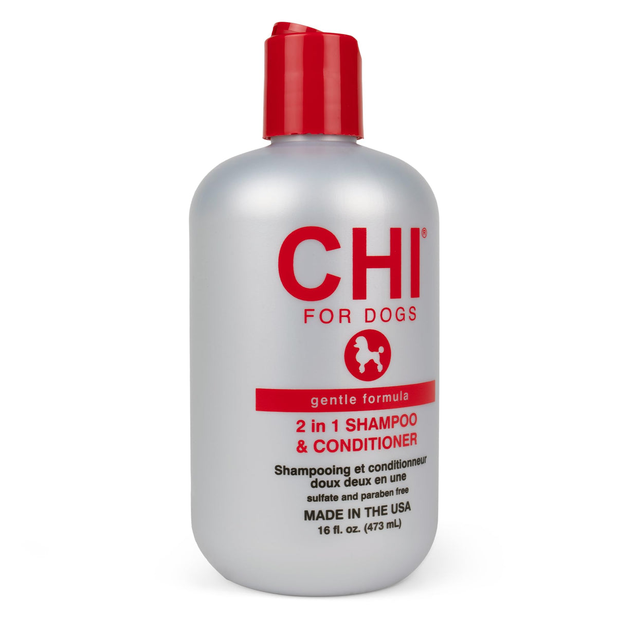 Professional dog grooming CHI 2-in-1 shampoo bottle