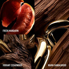 Side view of the premium gold metallic packaging for Rabanne Million Gold Intense fragrance