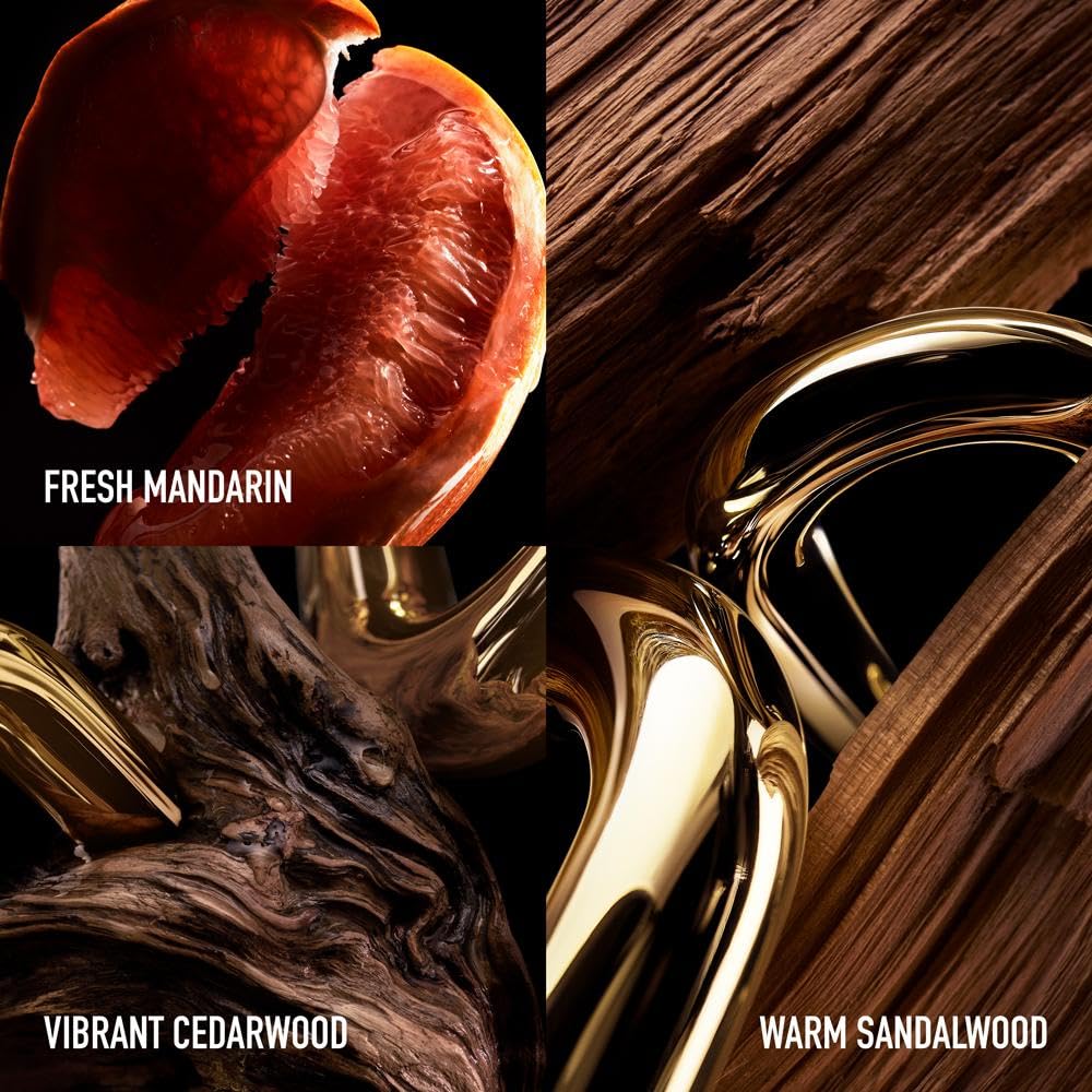 Side view of the premium gold metallic packaging for Rabanne Million Gold Intense fragrance