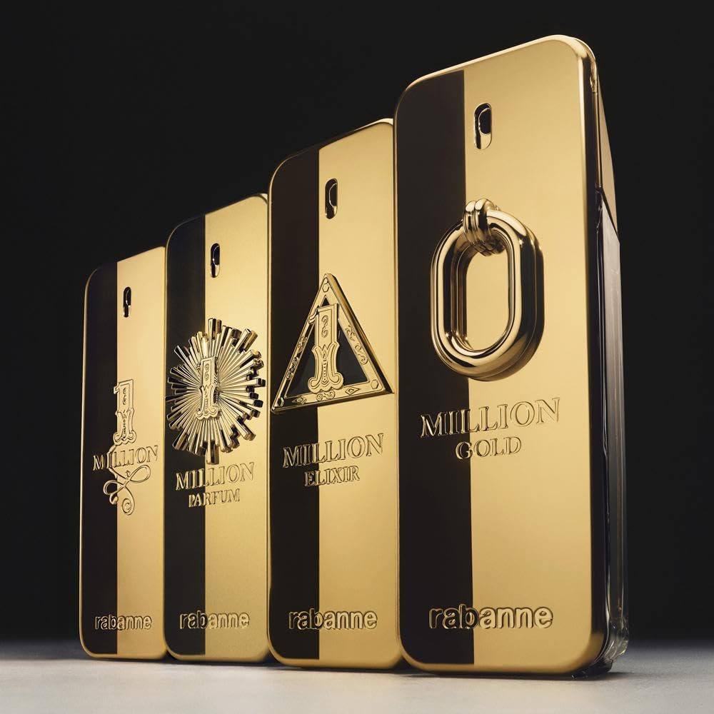 Paco Rabanne Million Gold Intense Eau De Parfum for men standing upright against a clean background
