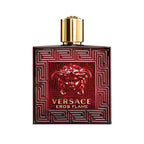 Authentic Versace Eros Flame Eau De Parfum natural spray nozzle and metallic gold cap close up view