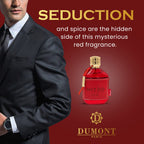 Dumont Nitro Red men perfume packaging box with gold metallic accents