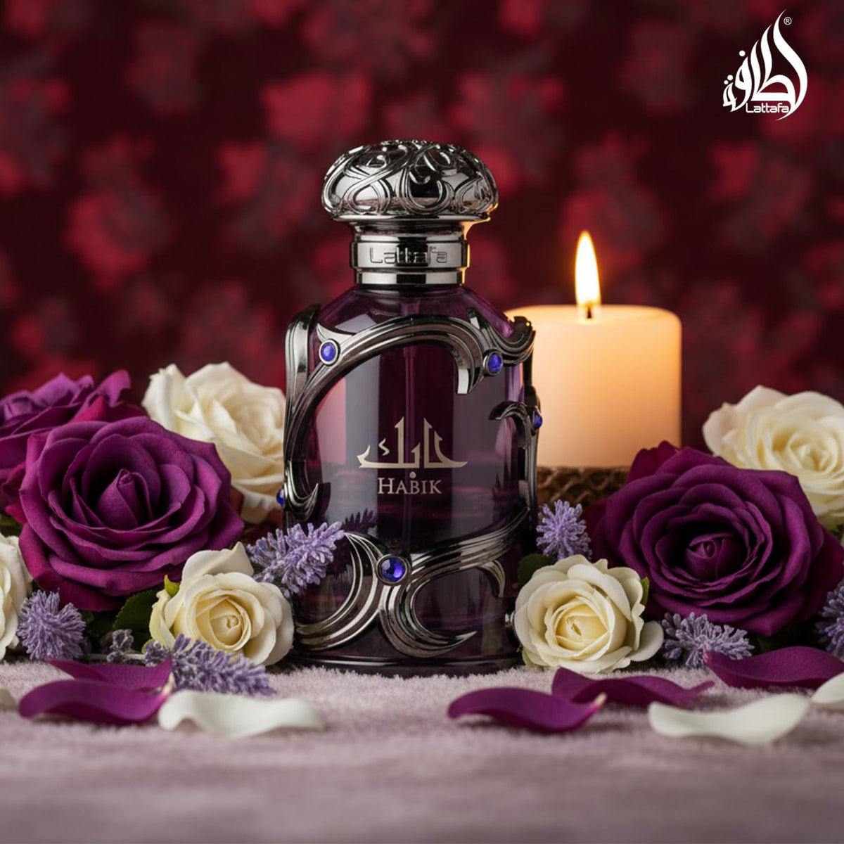 Lattafa Habik men perfume bottle showcasing authentic imported label