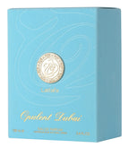 Authentic Lattafa Opulent Dubai tropical citrus and woody unisex fragrance packaging.