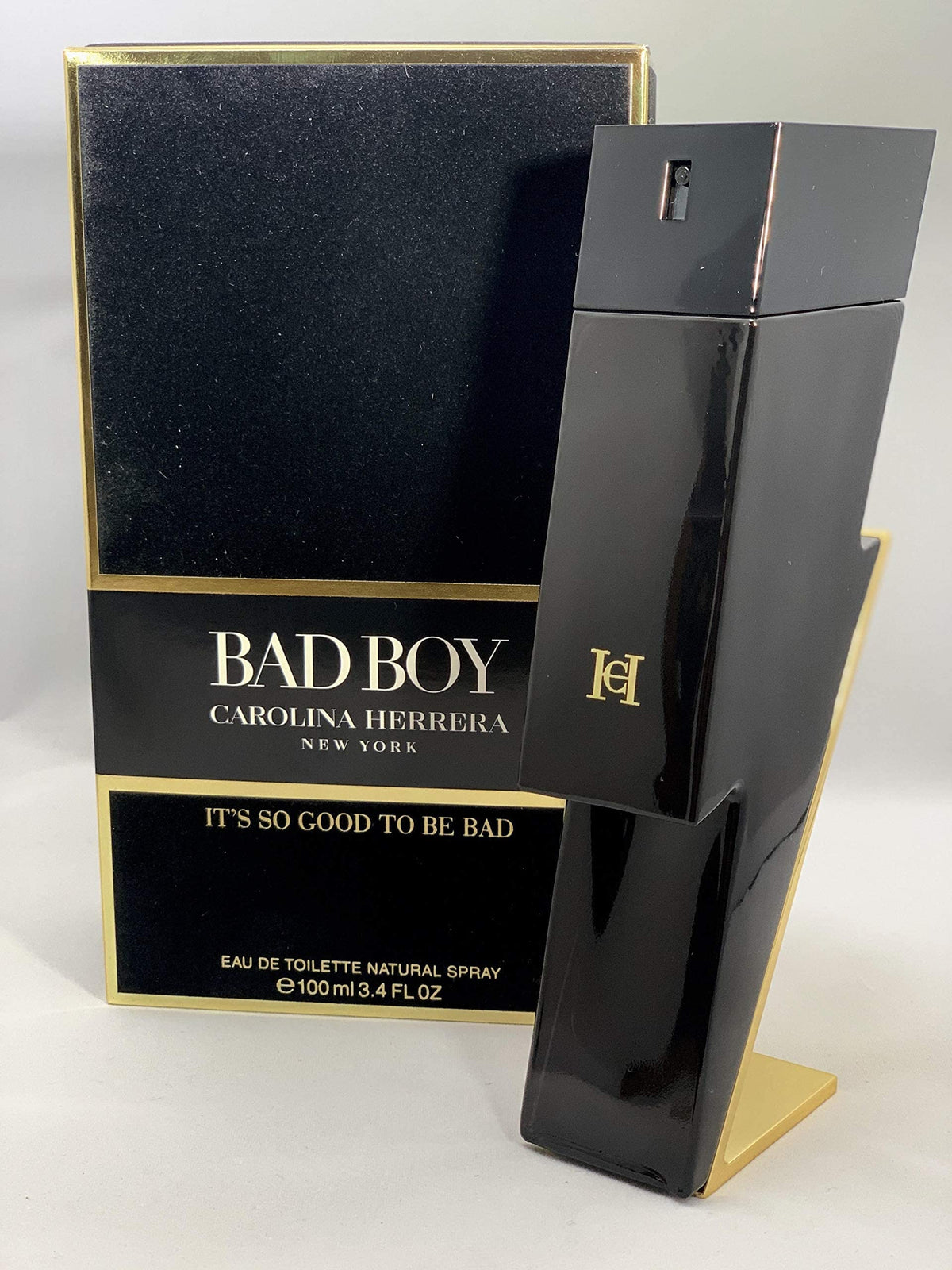 Carolina Herrera Bad Boy premium masculine fragrance ingredients close up view