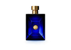 Versace Dylan Blue Eau De Toilette 6.7 Ounce blue bottle with gold medusa medallion packaging