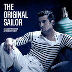 Authentic imported Jean Paul Gaultier Le Male spray bottle showcasing the silver metal atomiser