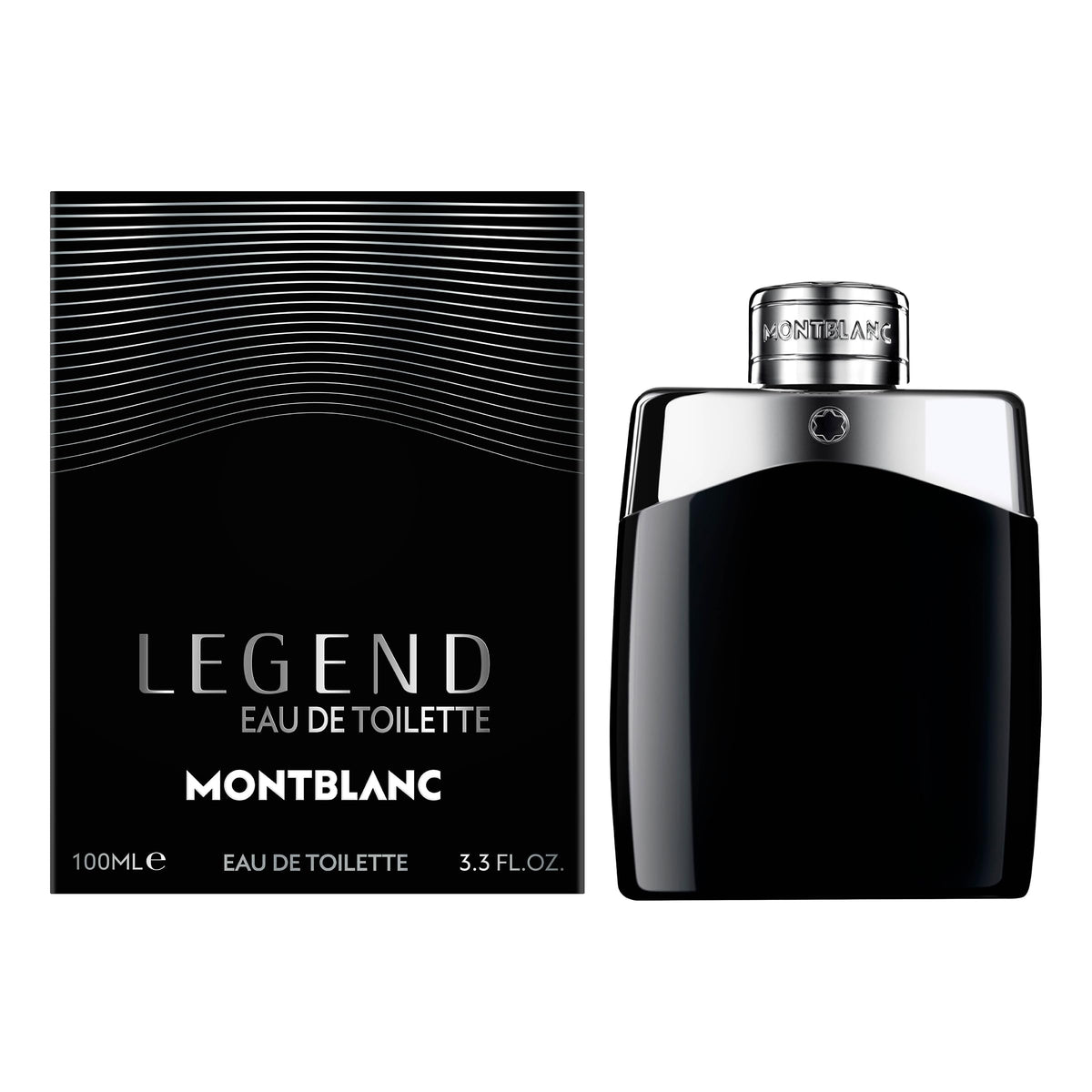 Montblanc Legend 100ml spray bottle with iconic black and silver design