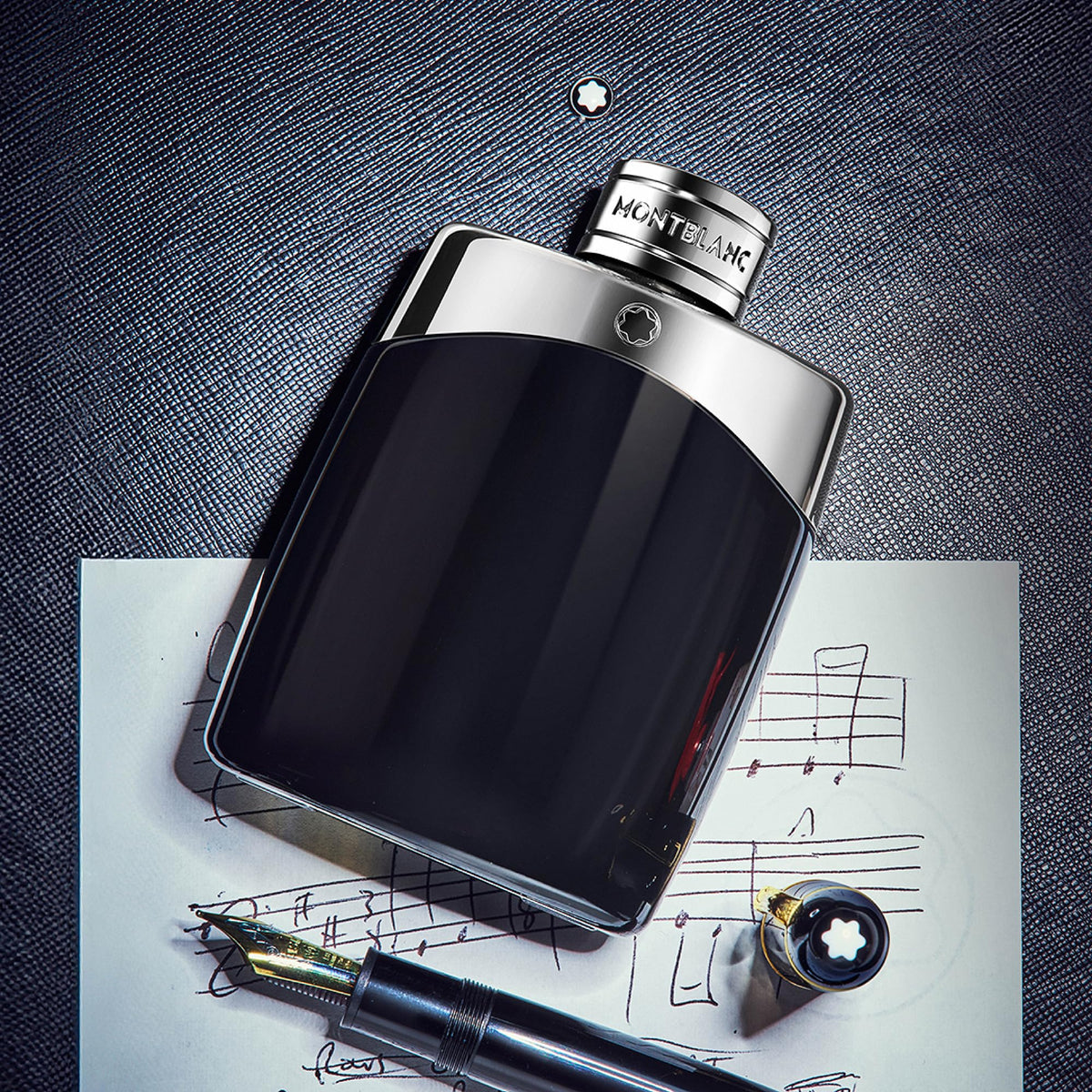 Side view of Montblanc Legend Eau de Toilette for men showing bottle gradient