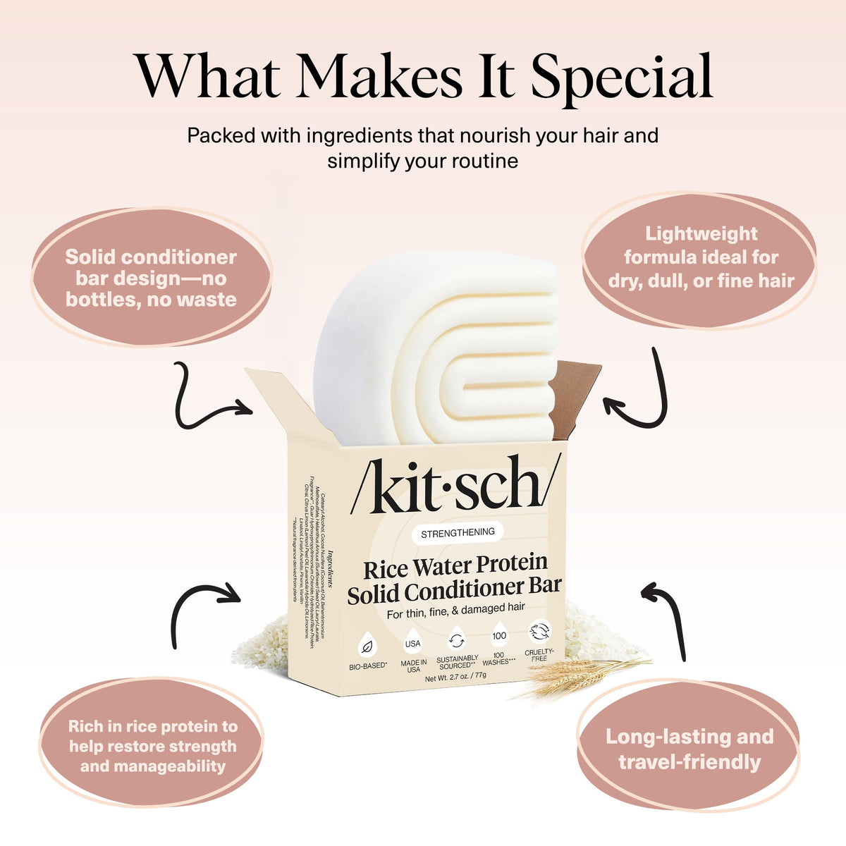 Kitsch eco-friendly conditioner bar in hand