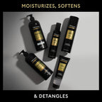 Texture shot of TRESemmé hyaluronic acid conditioner for silky hair results
