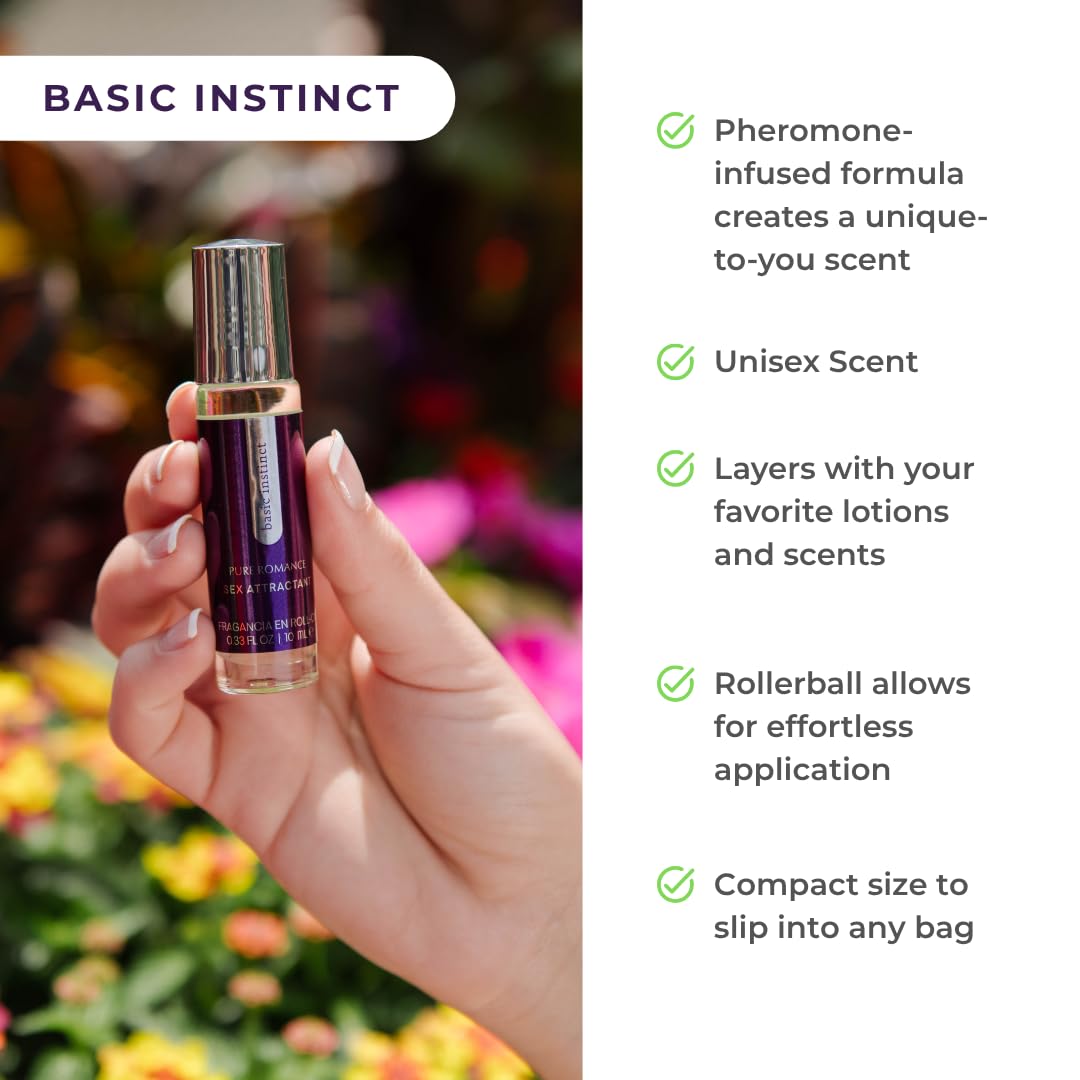 Close up view of the ingredients and bottle design of Basic Instinct perfume
