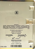 Chanel travel size fragrance spray for women on a flat lay background