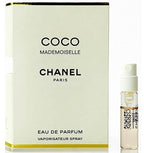 Coco Mademoiselle sample vial showing liquid details and spray nozzle
