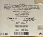 Chanel luxury sample card packaging with official brand design
