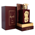 Lattafa Pride Ansaam Gold luxury perfume packaging box and bottle setup