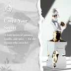 Lattafa Her Confession vanilla floral amber musk fragrance bottle detailed shot