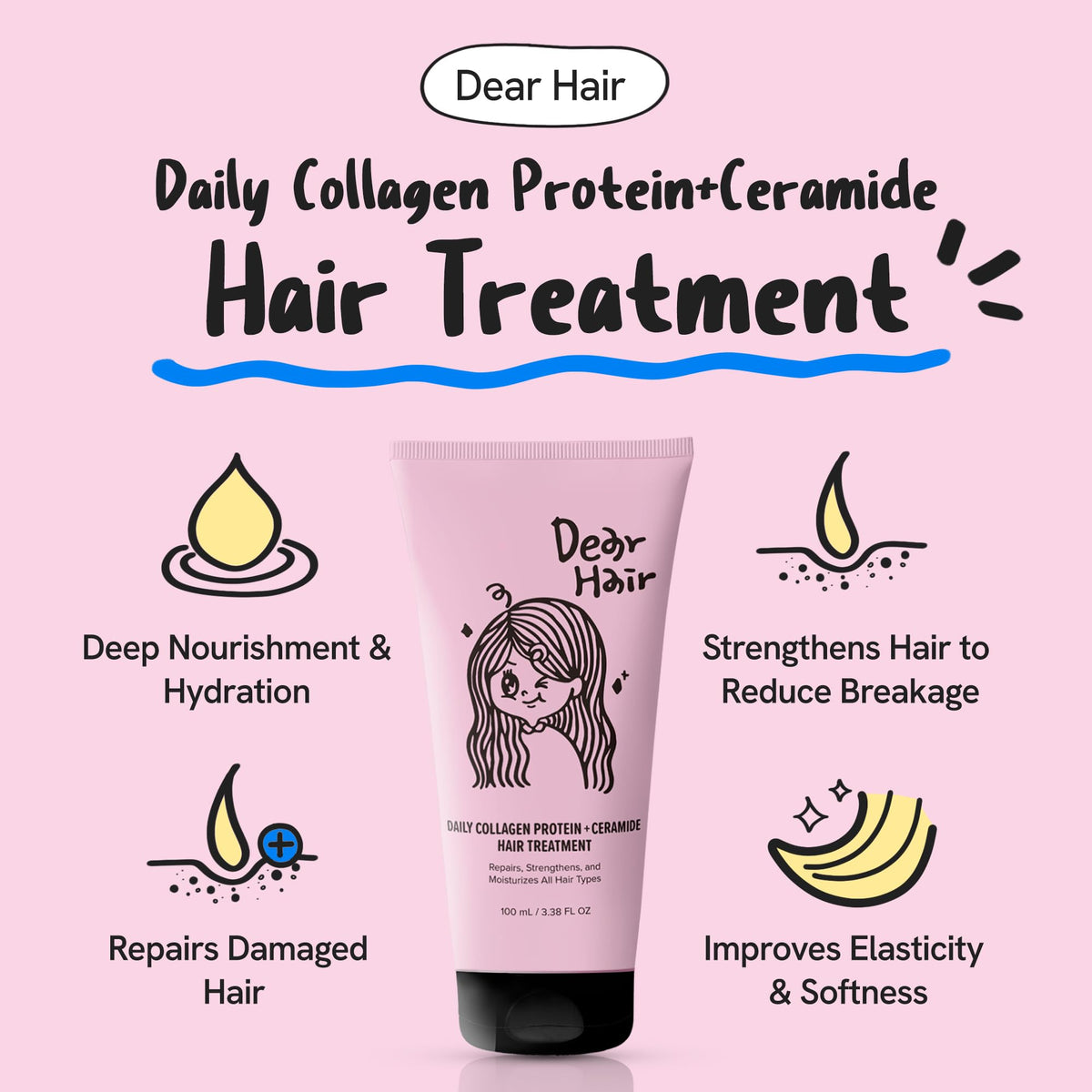 Dear Hair deep conditioning mask for dry damaged hair repair