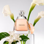 Side view of the imported Vera Wang designer perfume bottle showcasing the premium glass design