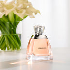 Bottom label of the three point four fluid ounce Vera Wang Eau de Parfum bottle displaying batch codes