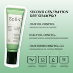 Close up of Spes dry shampoo gel texture and packaging
