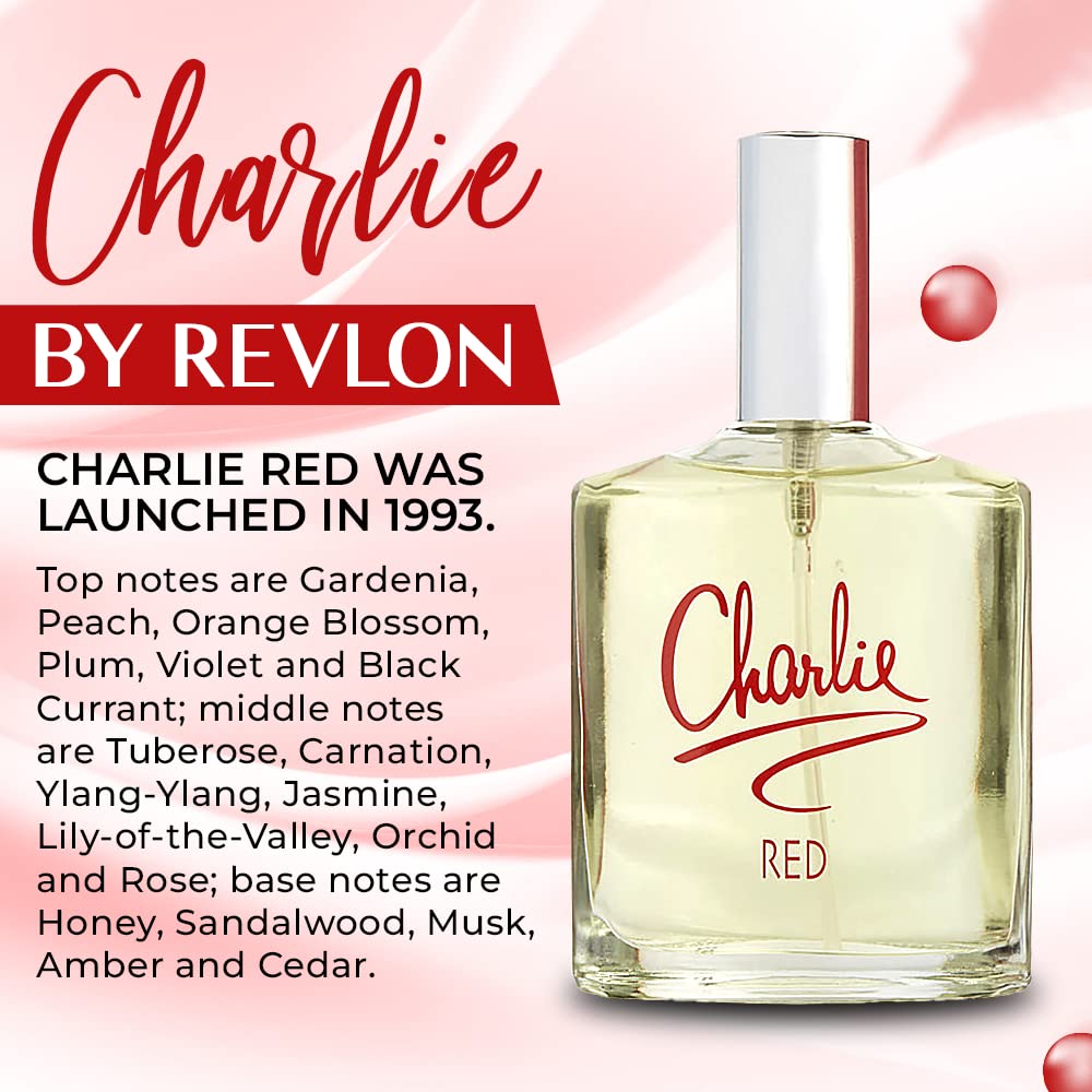 Revlon Charlie Red perfume box and bottle display