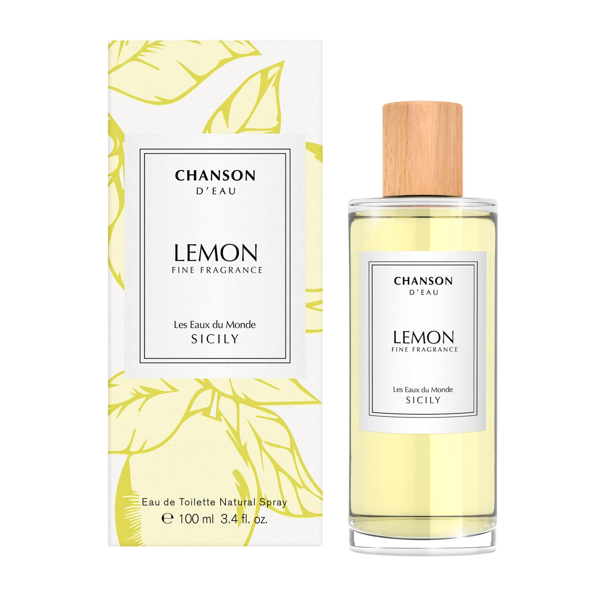 Chanson DEau Les Eaux Du Monde Lemon perfume showing sleek glass packaging