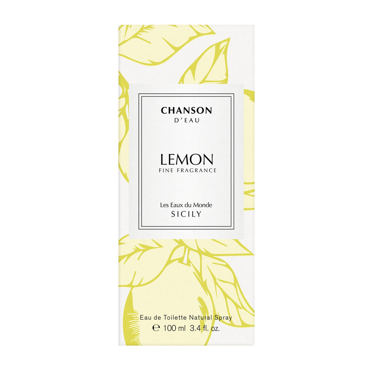 Chanson DEau 3.4 fluid ounce womens citrus perfume highlighting the natural wood colored cap
