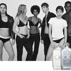 Close up of Calvin Klein CK One branding on bottle