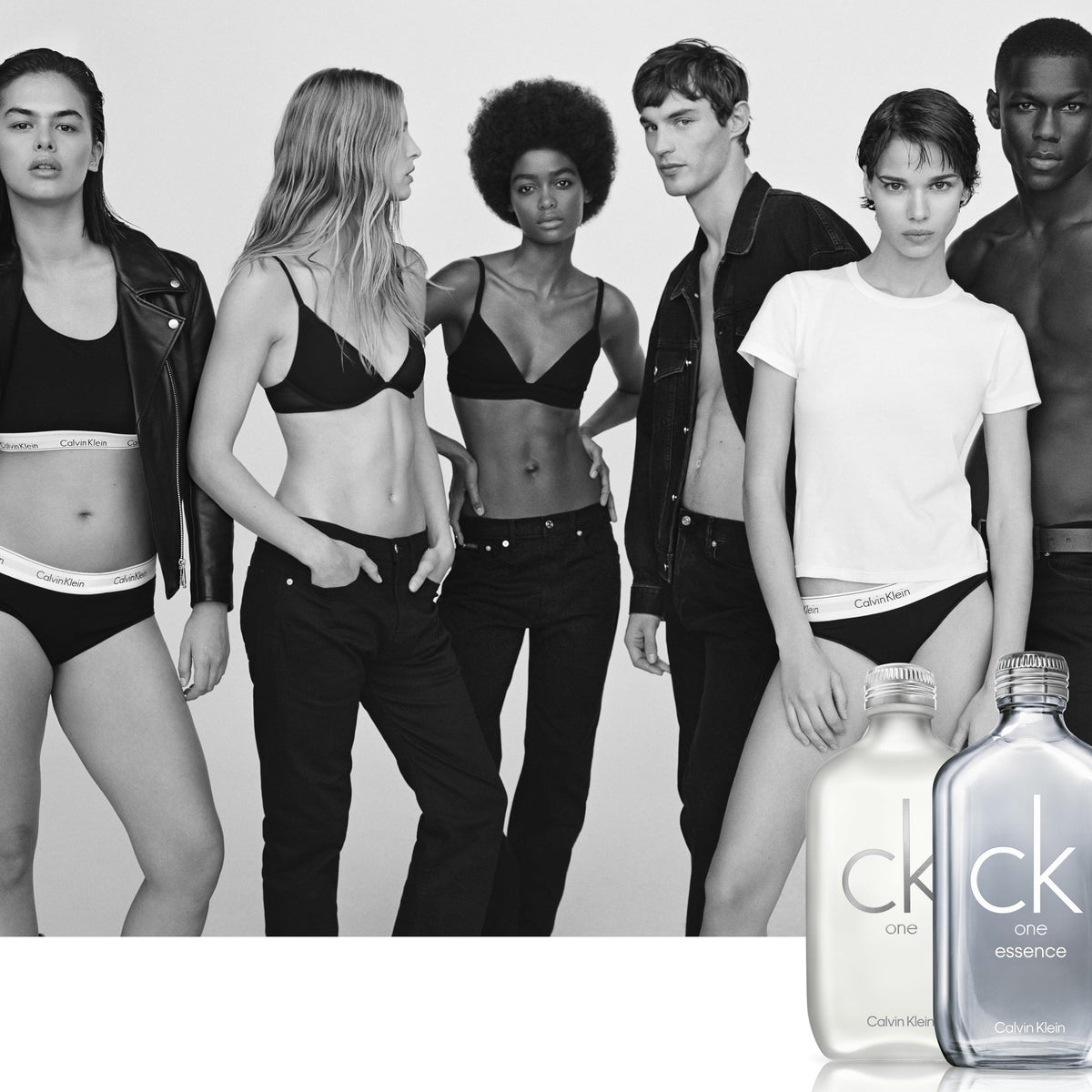 Close up of Calvin Klein CK One branding on bottle