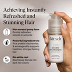 Kitsch dry shampoo powder container with application puff