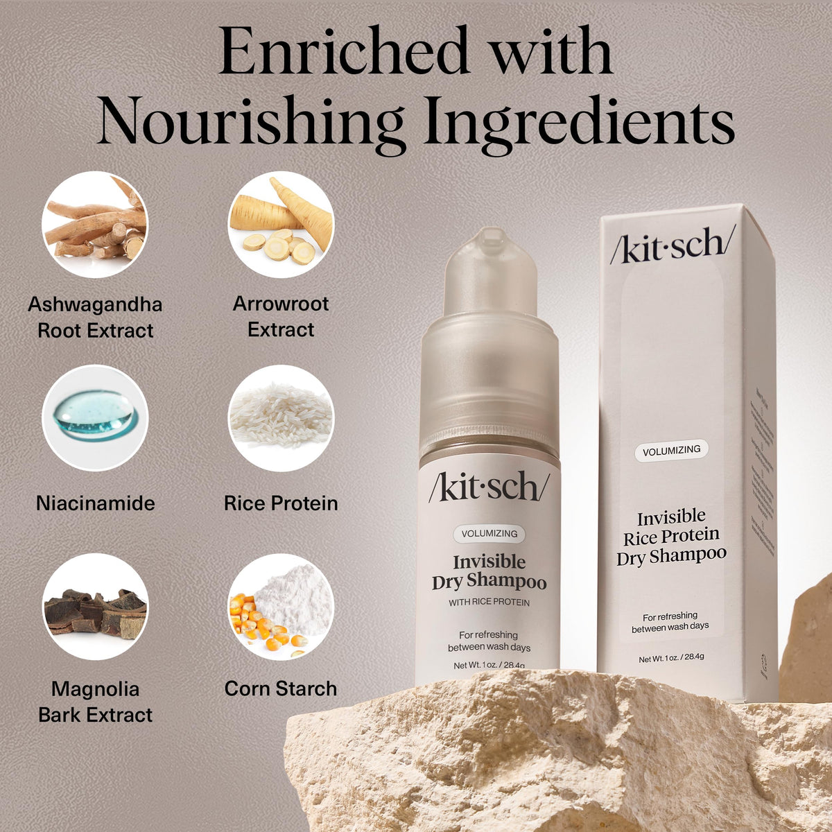 Close up of Kitsch volumizing hair powder texture