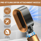 Close up look at the 360-degree air outlet on the gold replacement pre-shaped nozzle accessory