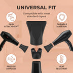 Kryoflare hair blower concentrator attachment illustrating the lightweight design and exact dimensions