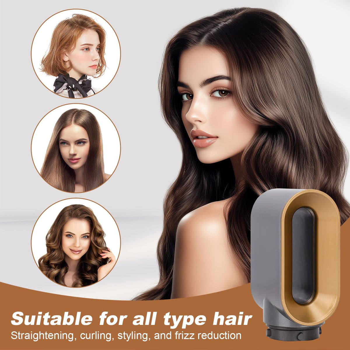 Side view of premium imported salon accessory for hair styler models