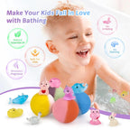 Skin safe sea salt and essential oil bath bomb balls showing vibrant fizzy colors