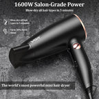 Close up view of the mechanical 100V to 250V dual voltage switch located on the hair dryer handle.