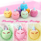 Nine individually wrapped large bath bombs displaying diverse fruity scents like lavender and sweet orange.