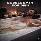 Unwrapped handmade men's bath bomb showcasing its natural textured finish.