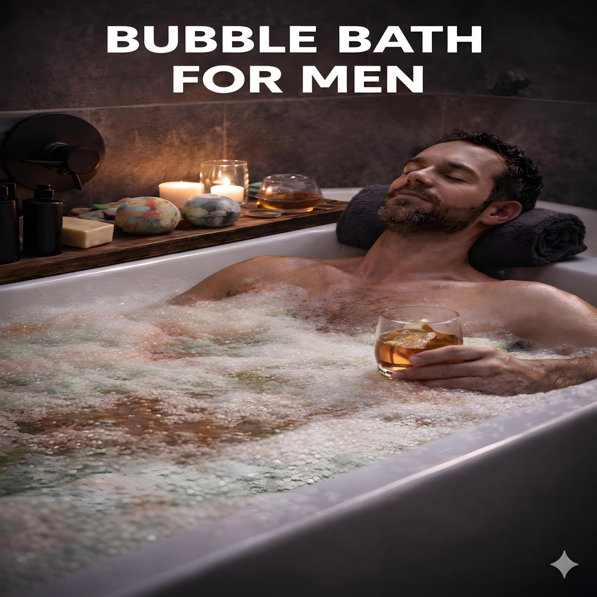 Unwrapped handmade men's bath bomb showcasing its natural textured finish.