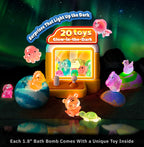 Oinksplash bath fizzies dissolving in warm water releasing vibrant non toxic colors