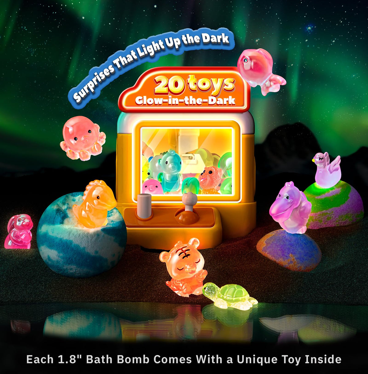 Oinksplash bath fizzies dissolving in warm water releasing vibrant non toxic colors