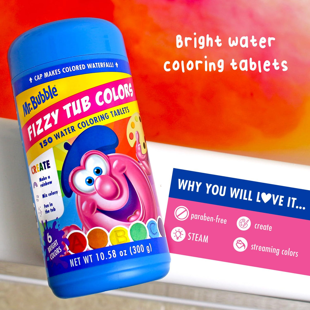 Educational bath tablets featuring letters A B and C for toddlers