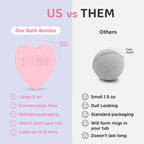 Two Sisters moisturizing bath fizzies packaging reverse side with ingredients and usage instructions.