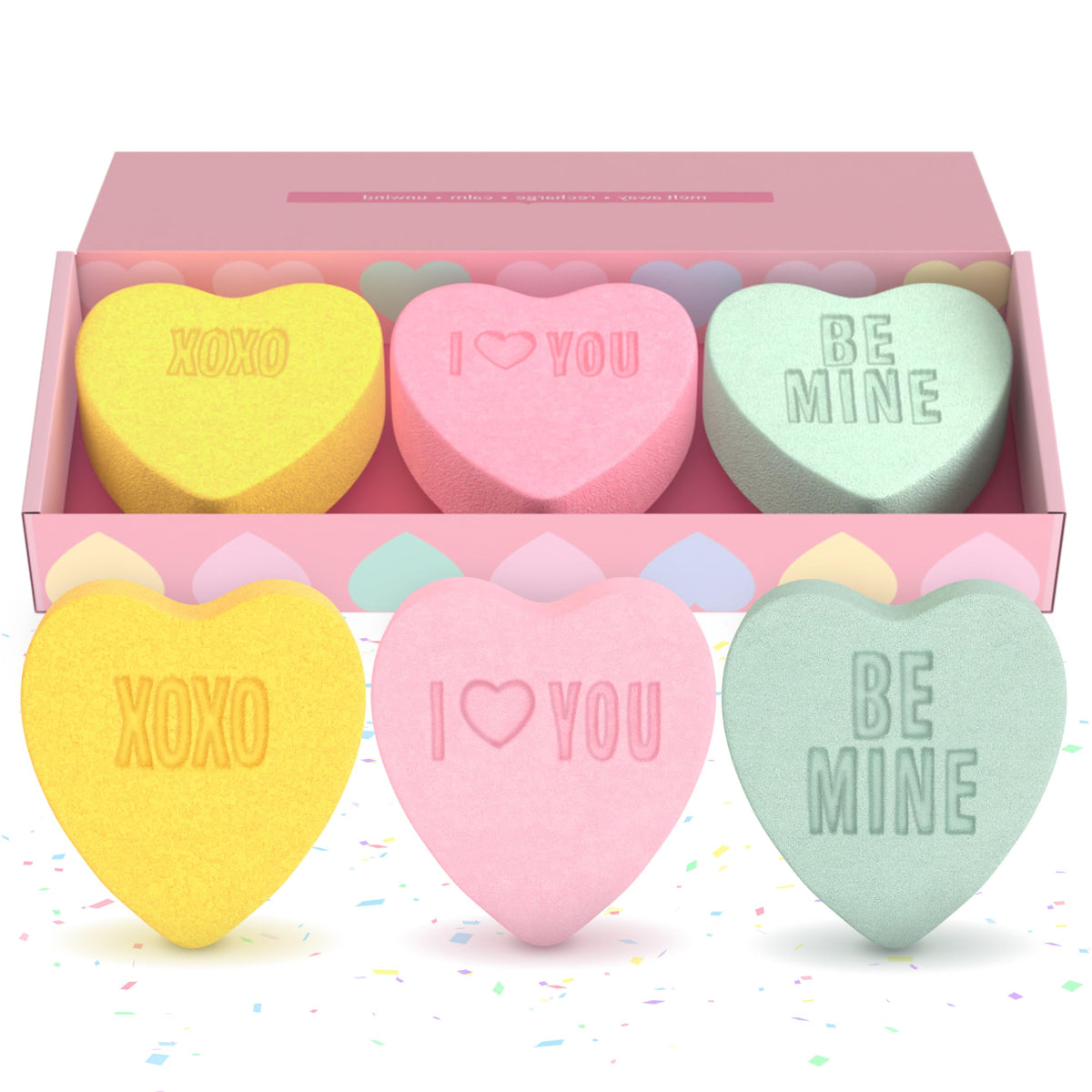 Two Sisters bubble bath bombs set unboxed showing the vibrant colors ready for a relaxing spa day.