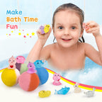 Gentle essential oil and shea butter bath balls for sensitive skin hydration during child bath time